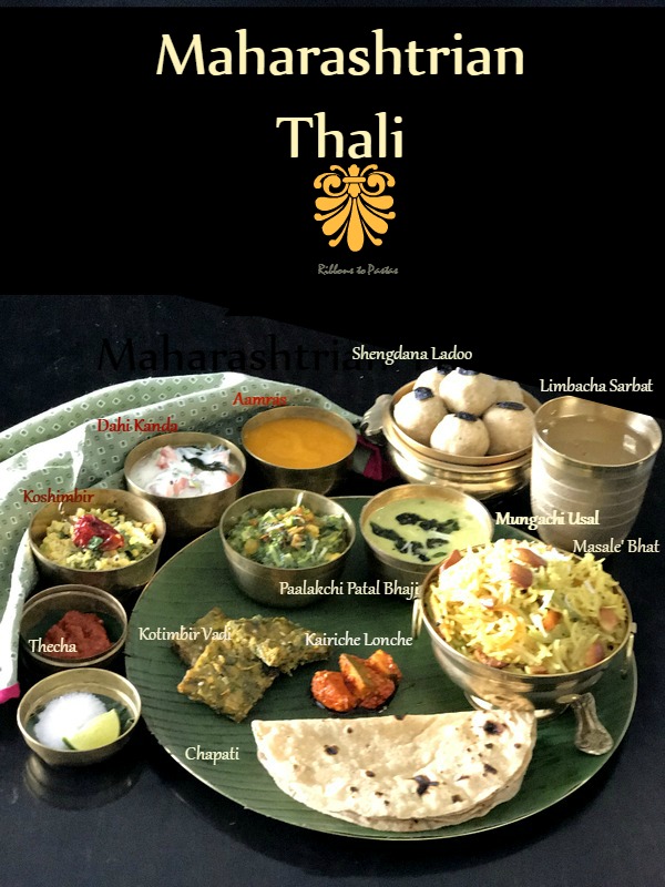 Maharashtrian Thali With Mungachi Usal Ribbons To Pastas