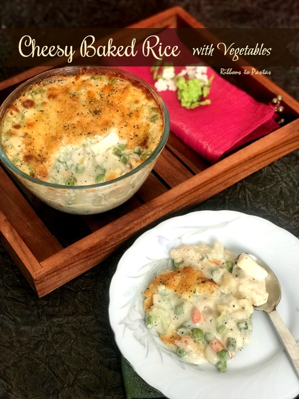 Cheesy Baked Rice with Vegetables