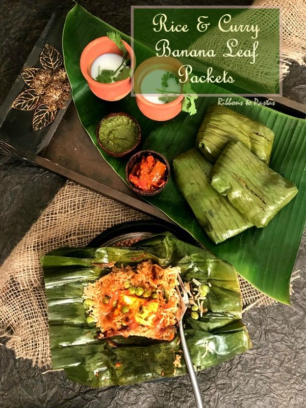 Rice & Curry in Banana Leaf Packets - Ribbons to Pastas