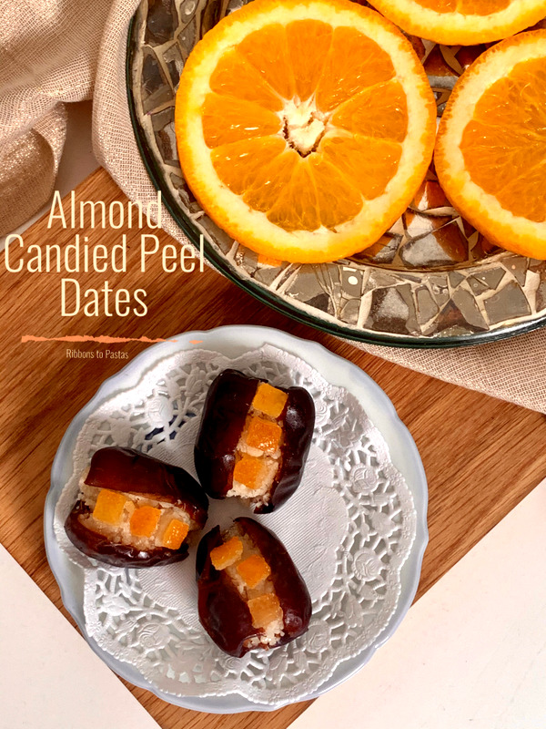 Almond Candied Peel Stuffed Dates